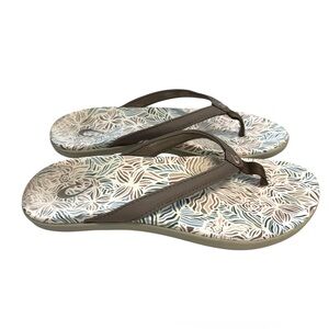 Olukai  Ho’ Opio Thong Stylish Brown Flip-Flops for Women Size 5 EUR 36